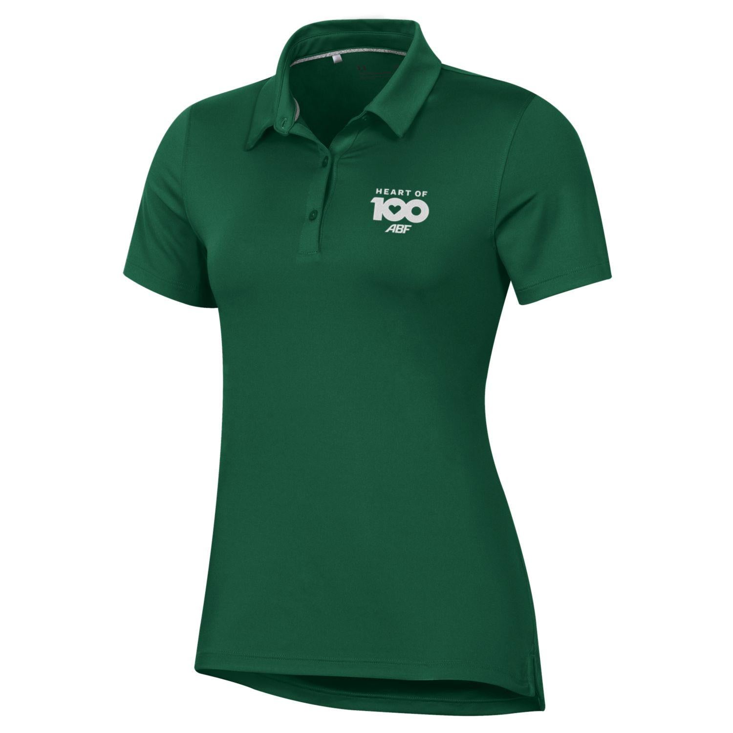 CLEARANCE ABF Under Armour Ladies' T2 Green Polo Heart of 100 Brand
