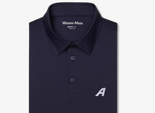 Mizzen + Main Versa Navy Solid Polo