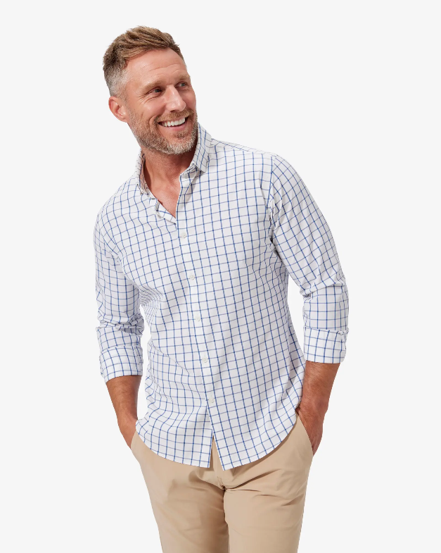 ArcBest Mizzen + Main Leeward Windowpane No Tuck Dress Shirt | Shop Apparel at ArcBest® Company Store