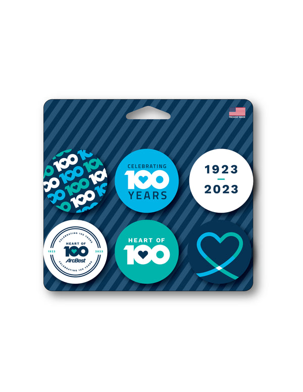 ArcBest ArcBest Celebrating 100 Years Carded Button Pack | Shop Accessories at ArcBest® Company Store