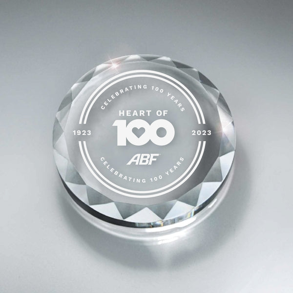 ABF ABF Centennial Seal - Faceted Round Crystal Paperweight | Shop Accessories at ArcBest® Company Store