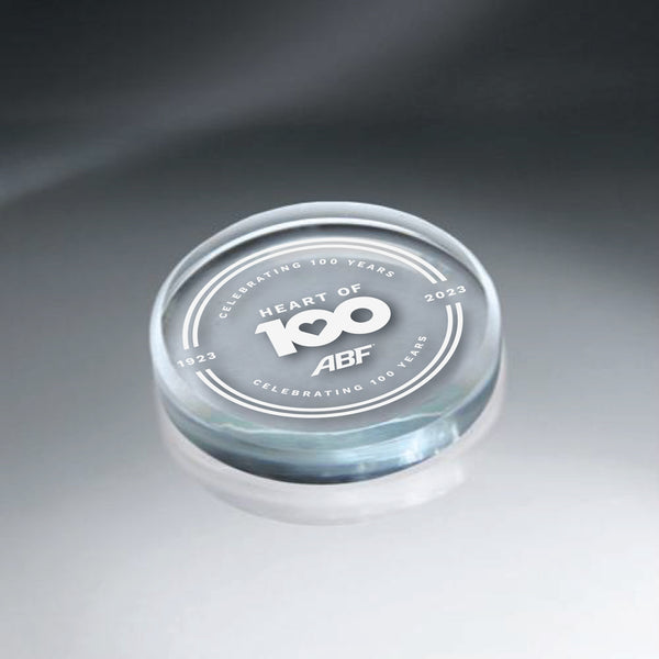 ABF ABF Centennial Seal - Round Clear Crystal Paperweight | Shop Accessories at ArcBest® Company Store