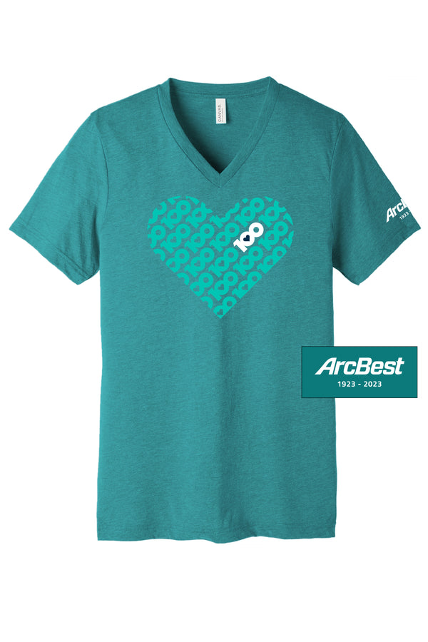 ArcBest Heart of 100 Patterned S/S V-Neck Tee | Shop Apparel at ArcBest® Company Store